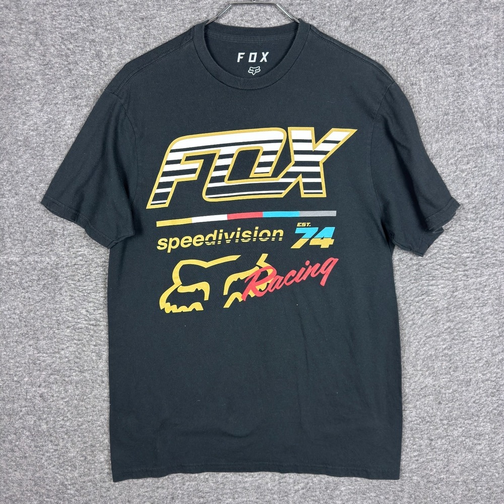 Fox Racing Shirt Mens Medium Black Speed Division Graphic Crew Tee